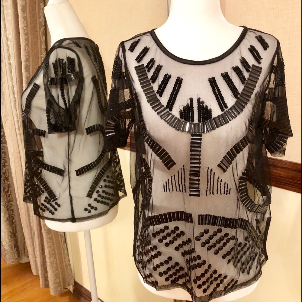 Bar III Embellished Top